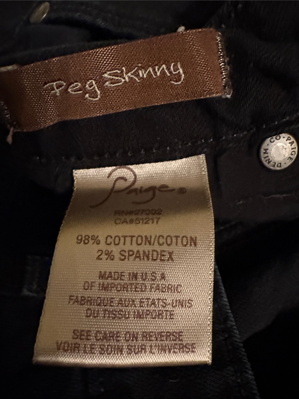 PAIGE Black Denim Jeans - Picture 4 of 6